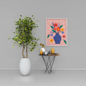 Tableau d’Art – Vase de Fleurs, Harmonie et Beauté