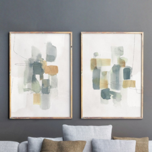 2 Tableaux d’Art Mural – Aquarelle Abstraite, Élégance et Couleurs