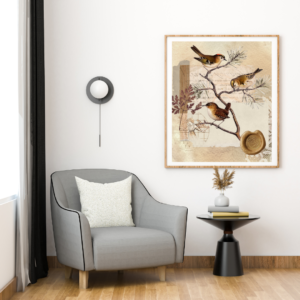 Tableau d'art esthétique d'oiseaux