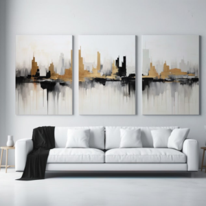 3 Tableaux d’Art LakelzDecor – City Horizon