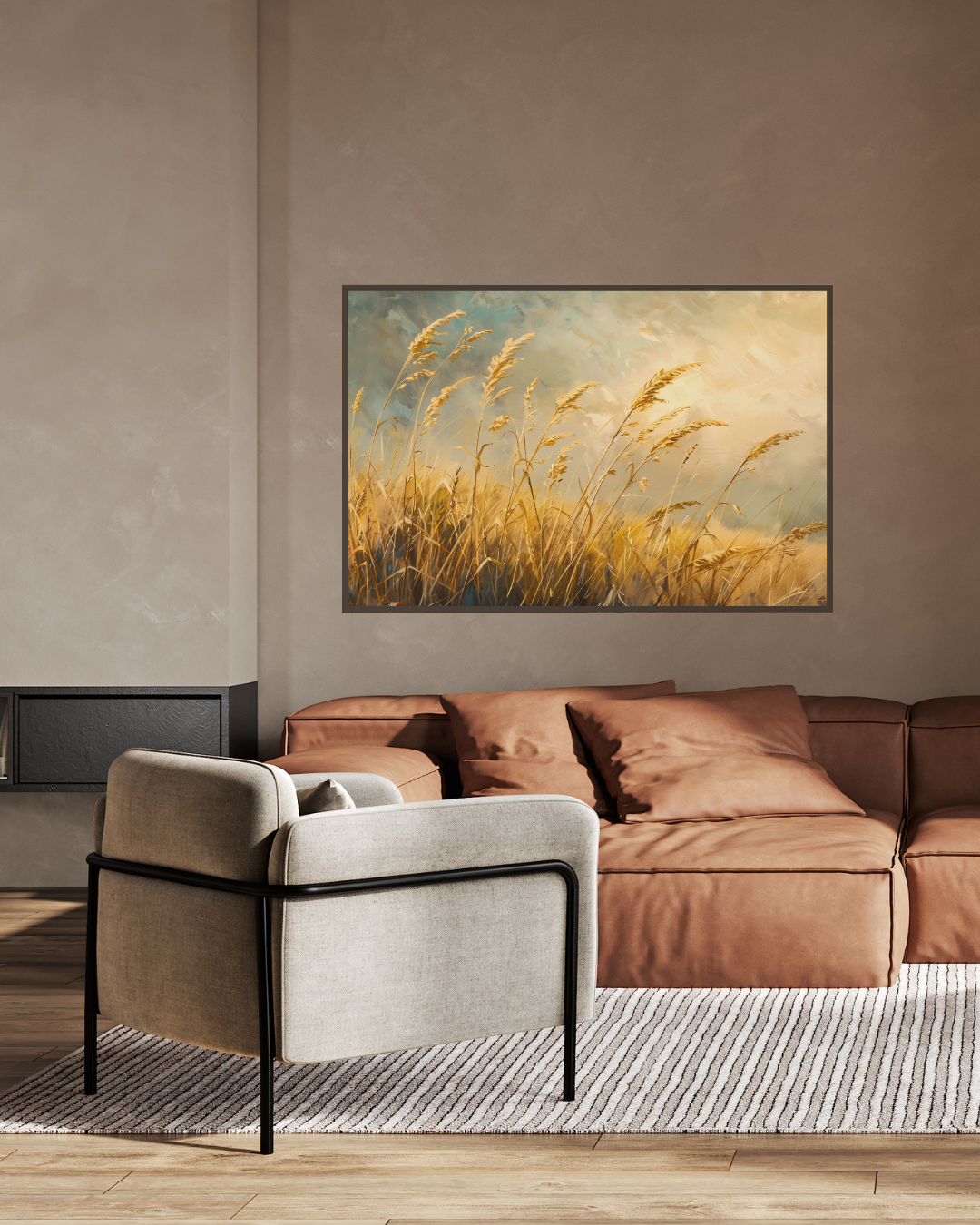 Golden wildgrass Field