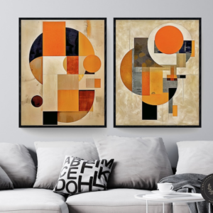 2 Tableaux d’Art – Abstrait Géométrique, Élégance Moderne
