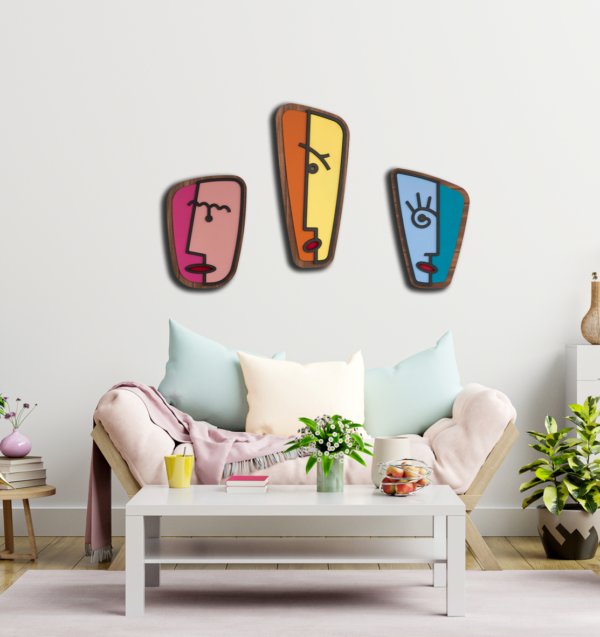 3 Masques de Picasso Colorés