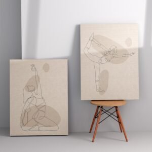 2 Tableaux d’Art – Femme en Yoga, Sérénité et Équilibre