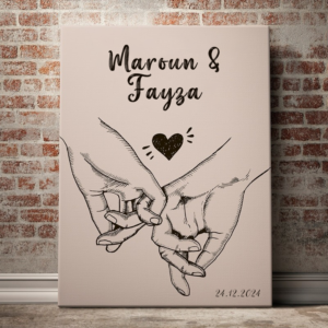 Tableau personnalisé couple Mains