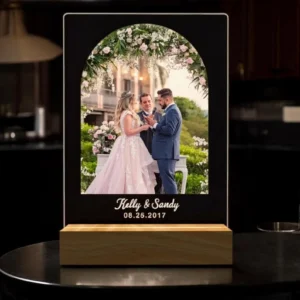 Veilleuse photo personnalisée pour couples mariés
