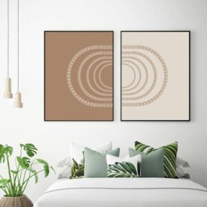 2 Tableaux d'Art Beige Clair et Sombre