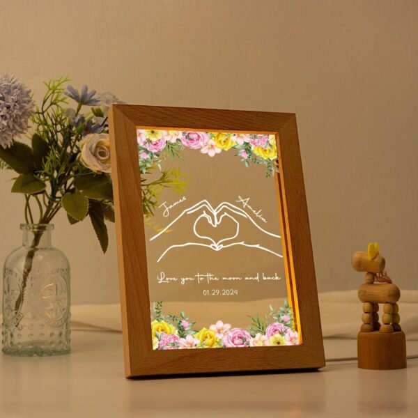 Plaque Personnalisée pour Couples avec Cadre – Mains & Noms – Image 5