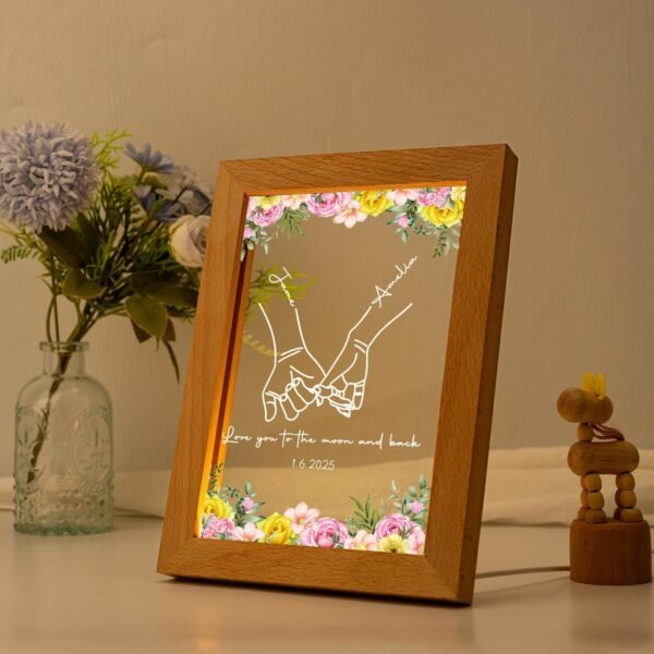 Plaque Personnalisée pour Couples avec Cadre – Mains & Noms – Image 4