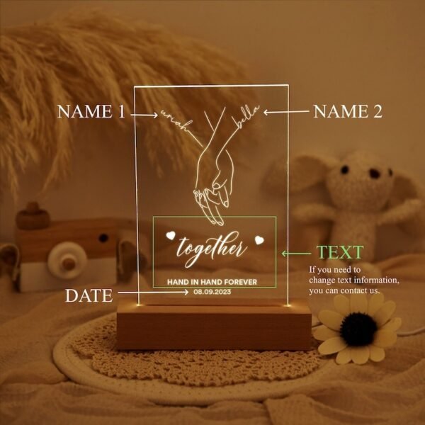 Cadeau Romantique en Plexiglass – "Together" ou Message Personnalisé – Image 4
