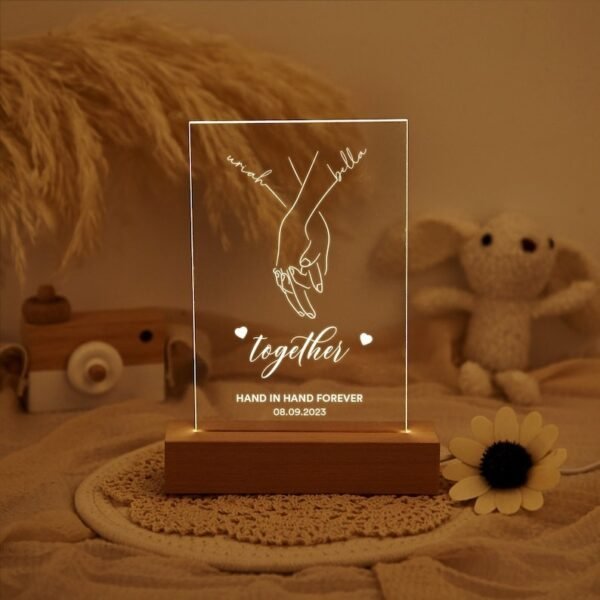Cadeau Romantique en Plexiglass – "Together" ou Message Personnalisé