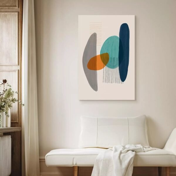 Tableau Couleurs abstraites - composition de formes cylindriques colorées – Image 3