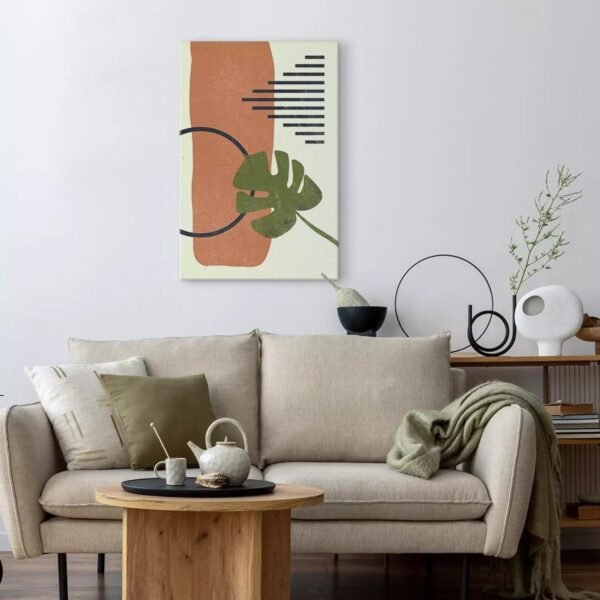 Tableau Feuille de Monstera - une plante et des formes géométriques – Image 3