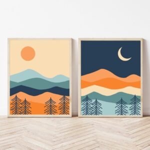 2 Tableaux d’Art Abstraction Mid-Century