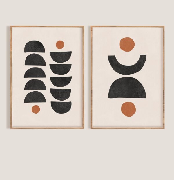 2 Tableaux Texturés en Relief – Style Épuré et Chic