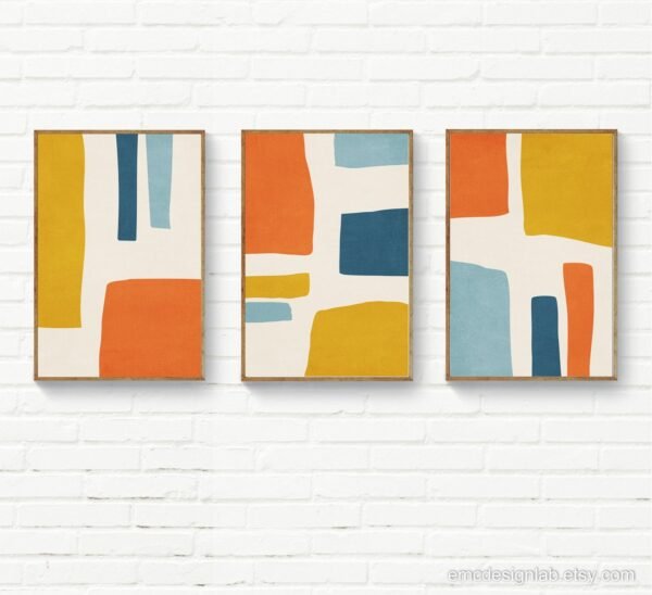 3 Tableaux abstraits en harmonie terreuse – Image 4
