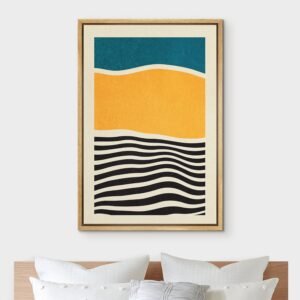 Tableau contemporain en contraste chaud