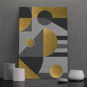Tableau abstrait aux formes structurées