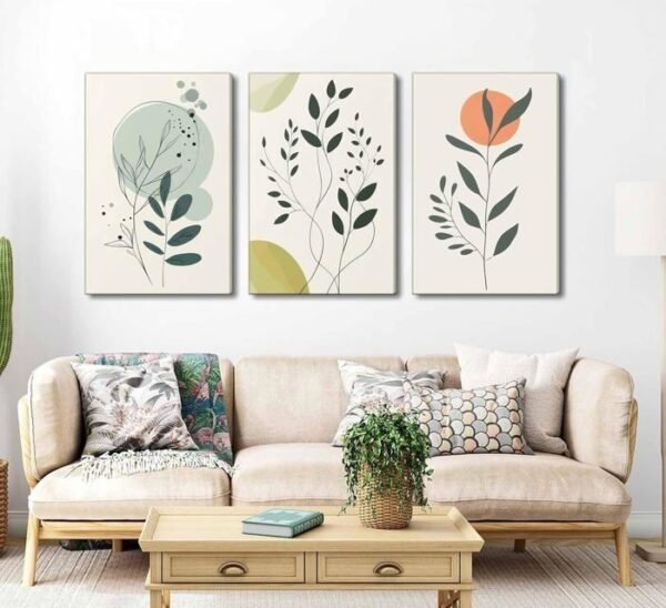 3 Tableaux Boho Soleil Botanique Verts – Image 5