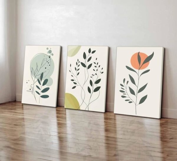 3 Tableaux Boho Soleil Botanique Verts – Image 3