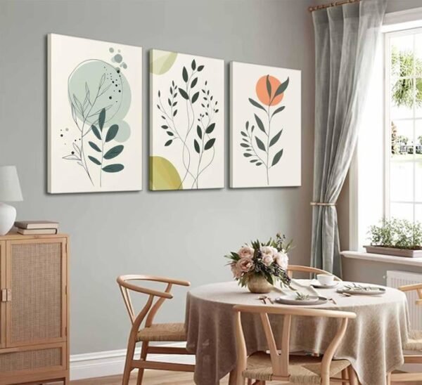 3 Tableaux Boho Soleil Botanique Verts – Image 2