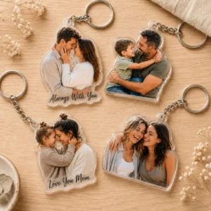 3 x Porte Clés avec Photo Personnalisé