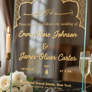 Modèle personnalisable d’invitation de mariage en acrylique
